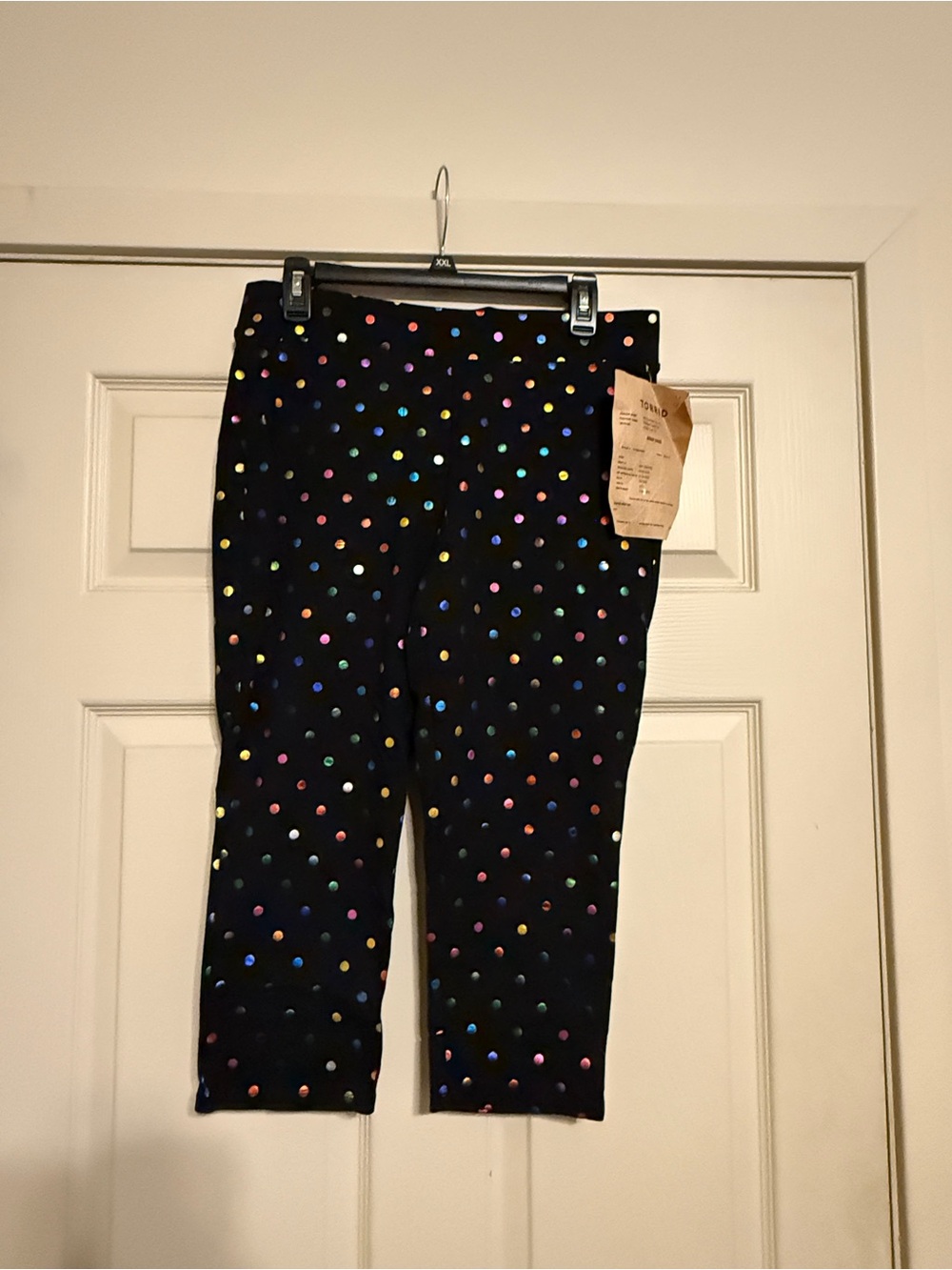 Torrid Black Cotton Spandex Polka Dot Leggings Sample piece Size 1